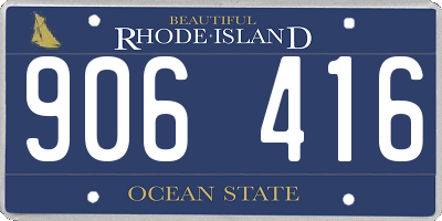 RI license plate 906416
