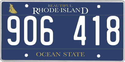 RI license plate 906418