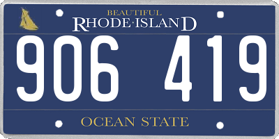 RI license plate 906419