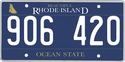 RI license plate 906420