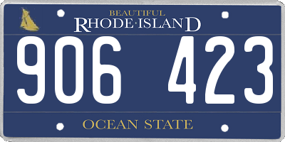 RI license plate 906423