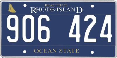 RI license plate 906424