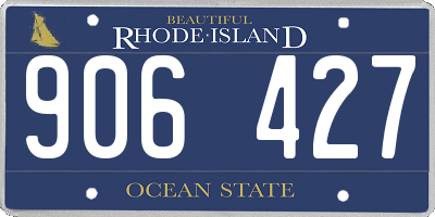 RI license plate 906427