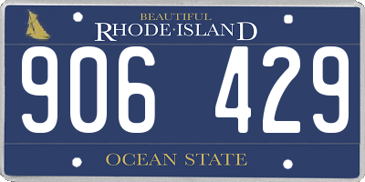 RI license plate 906429