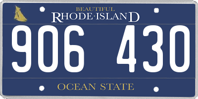 RI license plate 906430