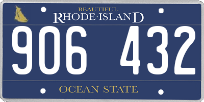 RI license plate 906432
