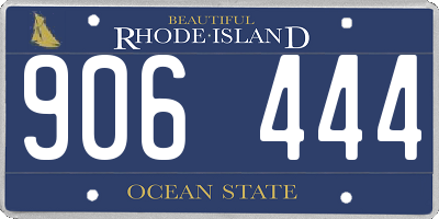 RI license plate 906444