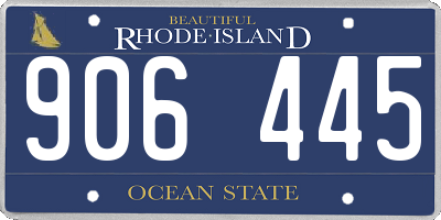 RI license plate 906445