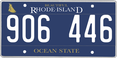 RI license plate 906446