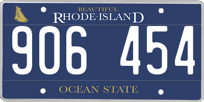 RI license plate 906454