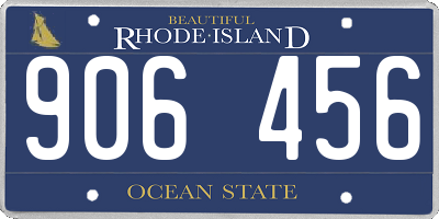 RI license plate 906456