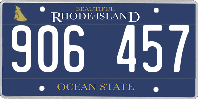 RI license plate 906457