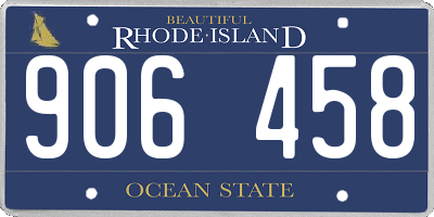 RI license plate 906458