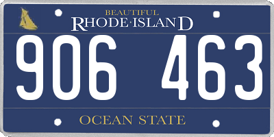 RI license plate 906463