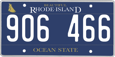 RI license plate 906466
