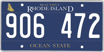 RI license plate 906472