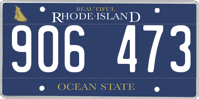 RI license plate 906473