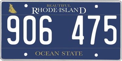 RI license plate 906475