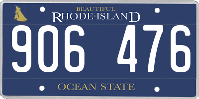 RI license plate 906476