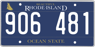 RI license plate 906481