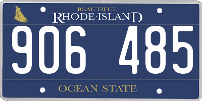 RI license plate 906485