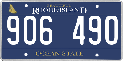 RI license plate 906490