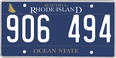 RI license plate 906494