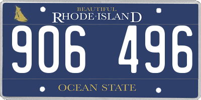 RI license plate 906496