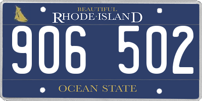 RI license plate 906502
