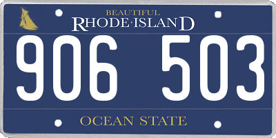 RI license plate 906503