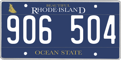 RI license plate 906504