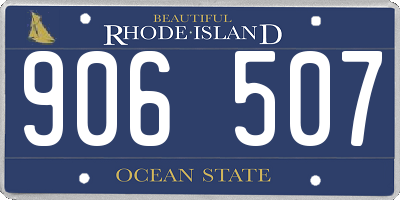 RI license plate 906507