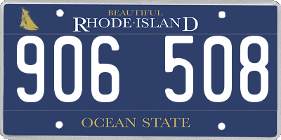 RI license plate 906508