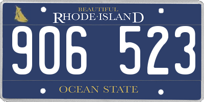 RI license plate 906523