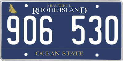 RI license plate 906530