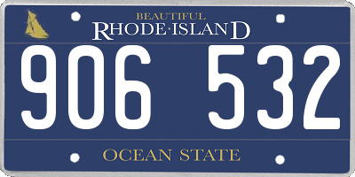 RI license plate 906532