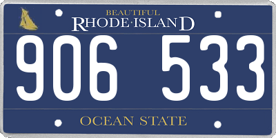 RI license plate 906533