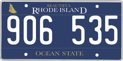 RI license plate 906535