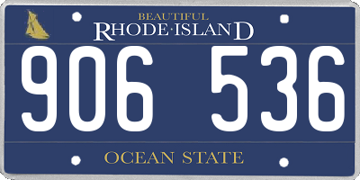 RI license plate 906536