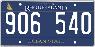 RI license plate 906540
