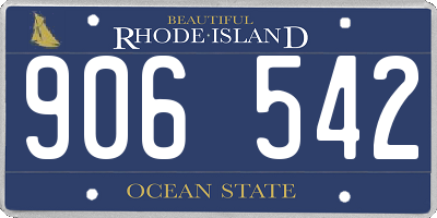 RI license plate 906542