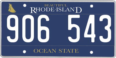 RI license plate 906543