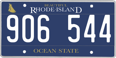RI license plate 906544