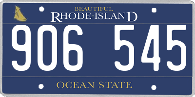 RI license plate 906545