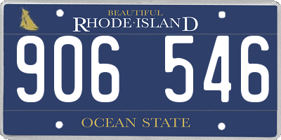 RI license plate 906546