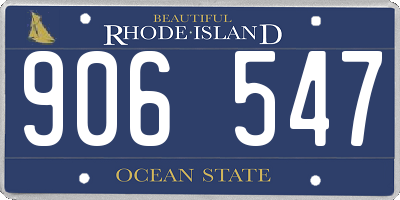 RI license plate 906547