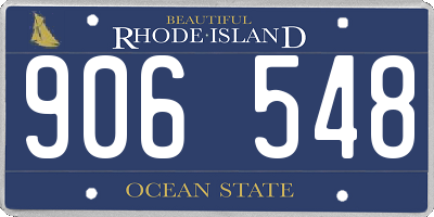RI license plate 906548