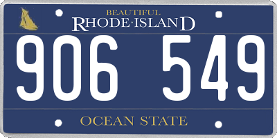 RI license plate 906549