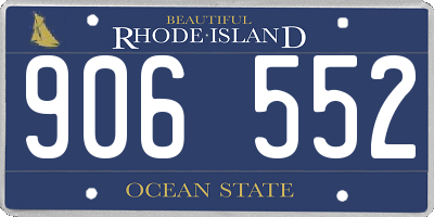 RI license plate 906552