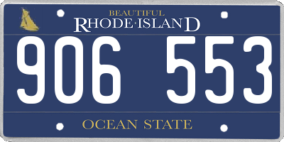 RI license plate 906553
